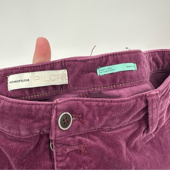 Anthropologie Pilcro High-Rise Button-Fly Skinny Corduroy Pants Purple Size 16W - Picture 4 of 5